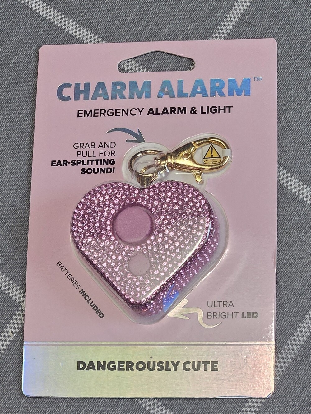 Charm Alarm Heart LED Personal Safety Alarm - Pink